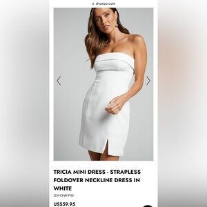 Showpo Tricia mini dress -white, size 6.